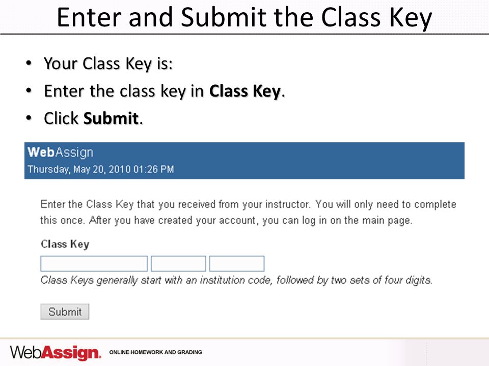 Webassign Enter Access Code
